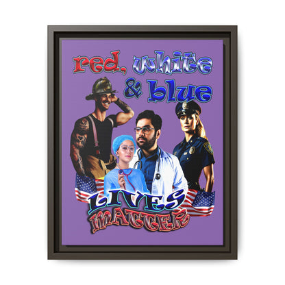 rw&b lives matter - framed canvas art (light purple)