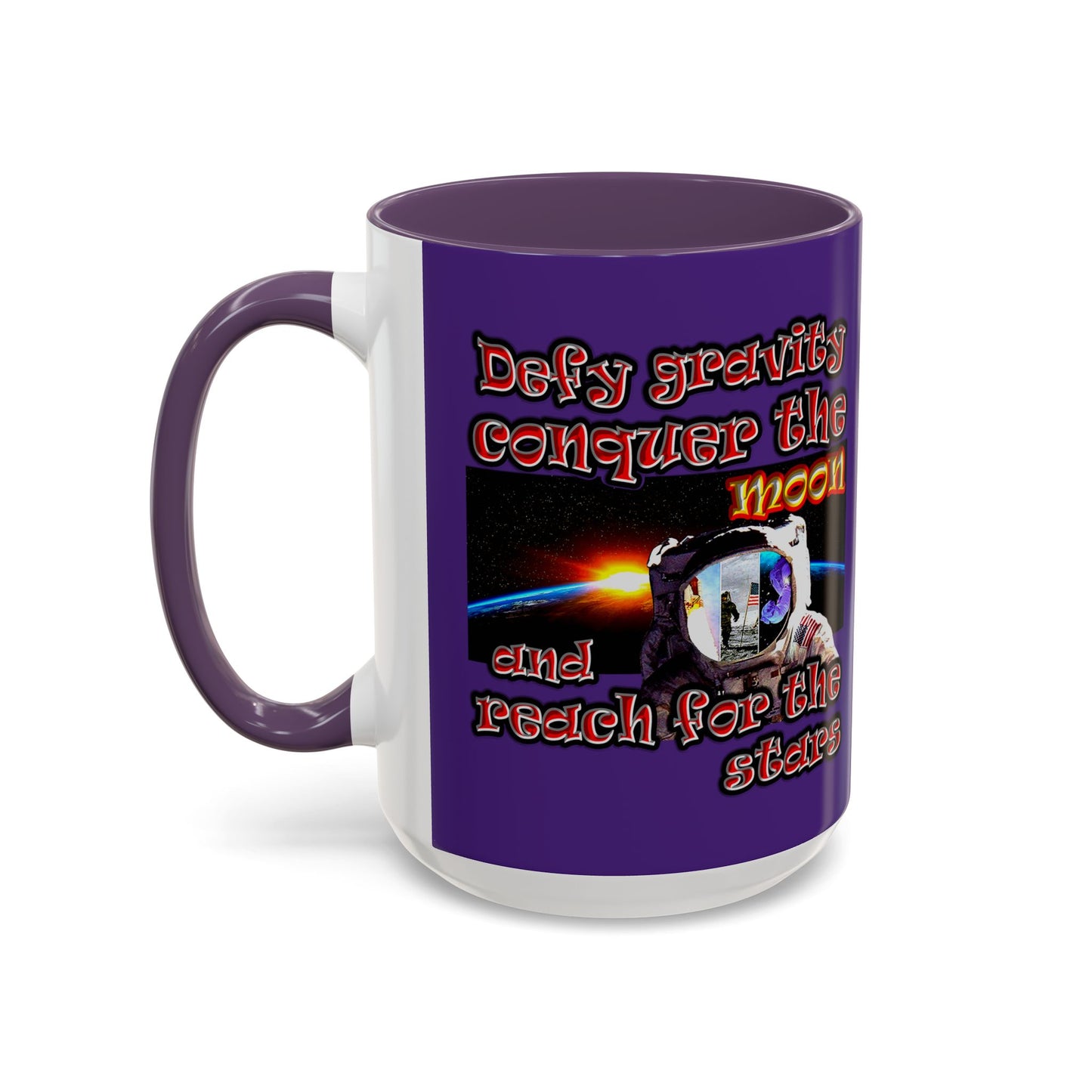 defy conquer reach - Accent Mug (purple)