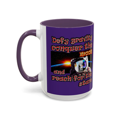 defy conquer reach - Accent Mug (purple)