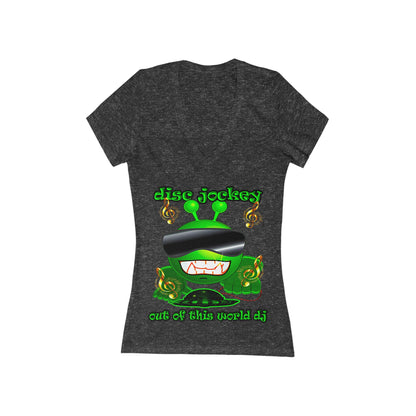 disc jockey - Women's Jersey Short Sleeve Deep V-Neck Tee