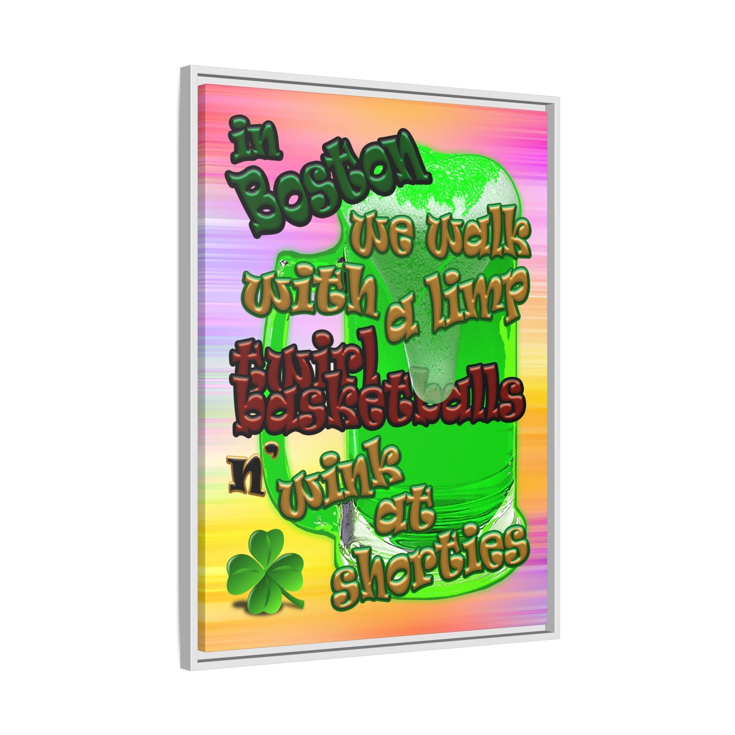 celtics logo - framed canvas art (color blur)