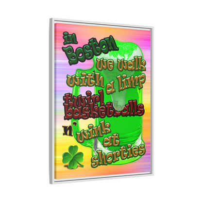 celtics logo - framed canvas art (color blur)