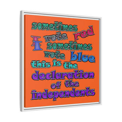declaration of the independents - framed canvas art (orange)