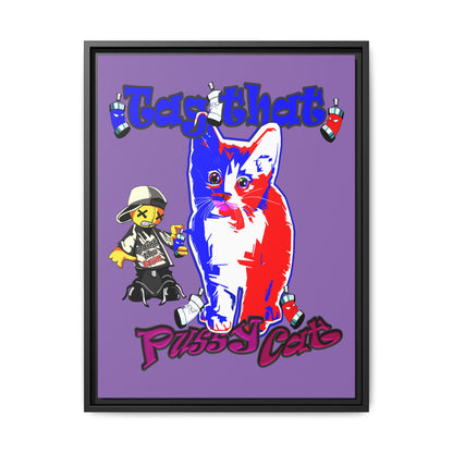 tag that - framed canvas art (light purple)