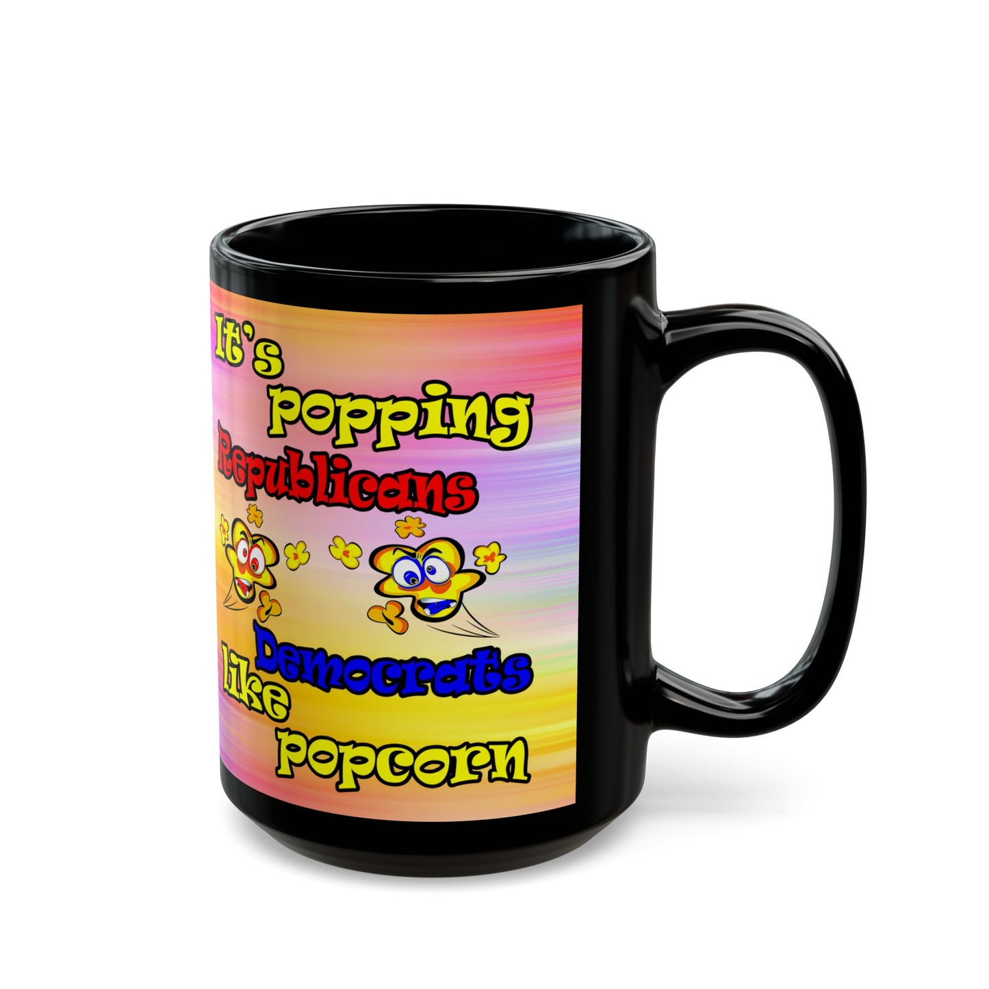 popping like popcorn - Black Mug (color blur)