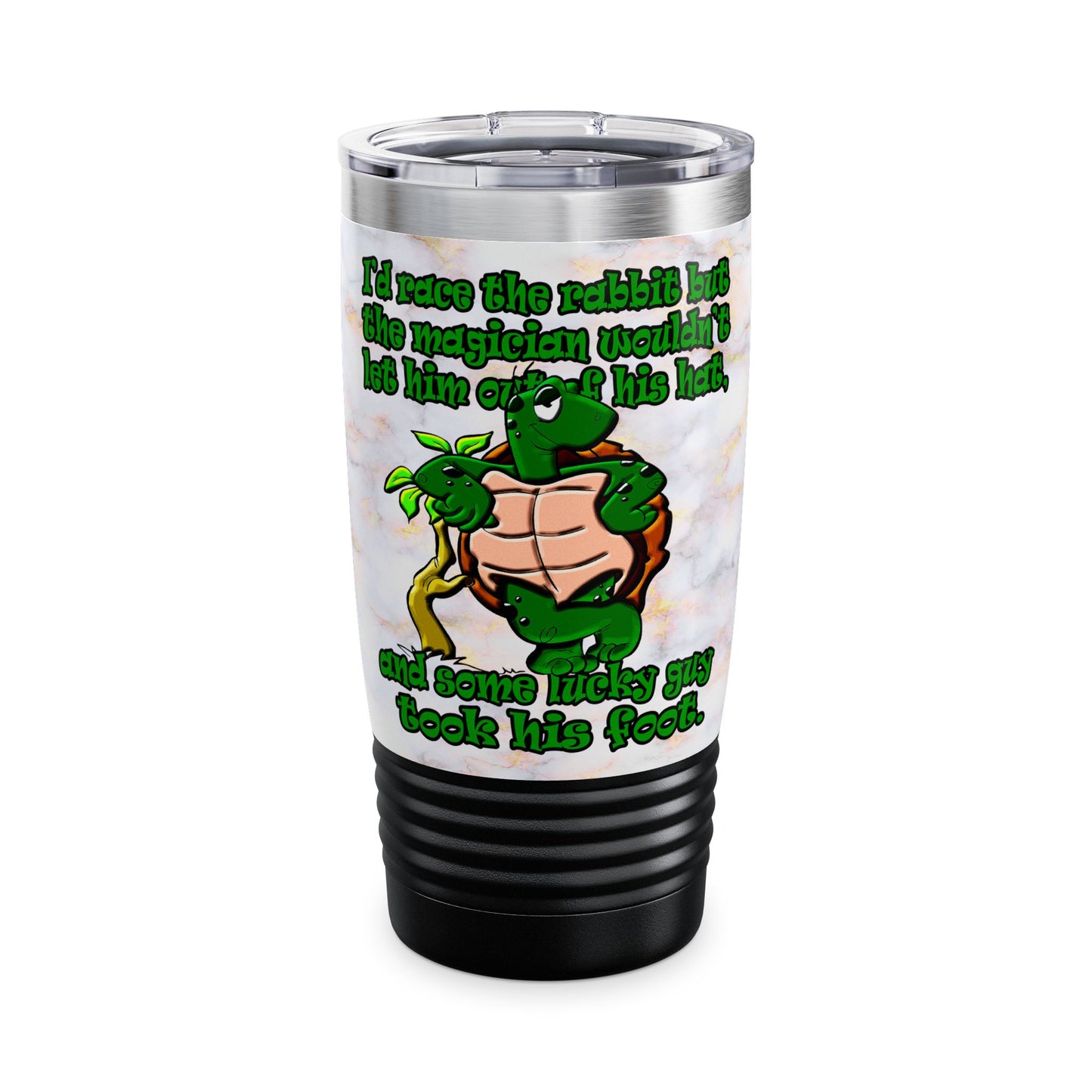 turtle race - Ringneck Tumbler, 20oz (white marble)