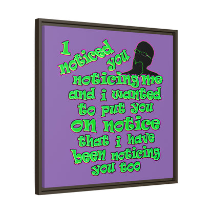 noticed you noticing - framed canvas art (light purple)