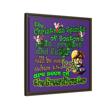 christmas spirits of boston - framed canvas art (purple)