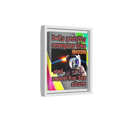 defy conquer reach - framed canvas art (rainbow split)