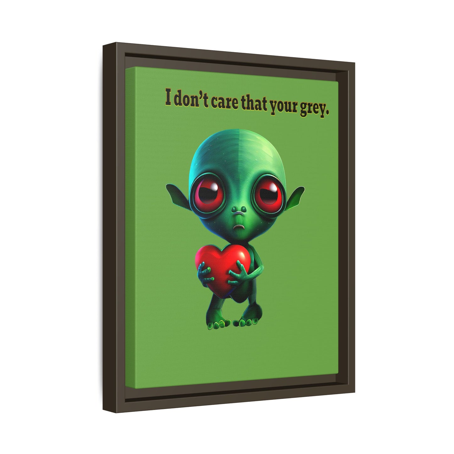 I don't care that your grey - framed canvas art (green)