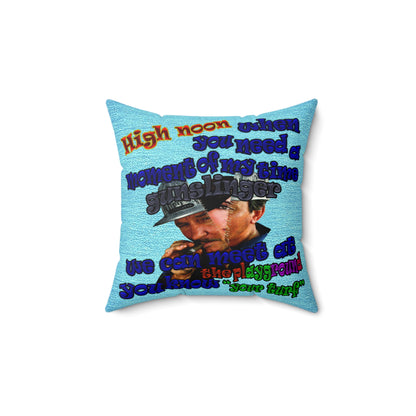 high noon - Faux Suede Square Pillow - (faded blue)