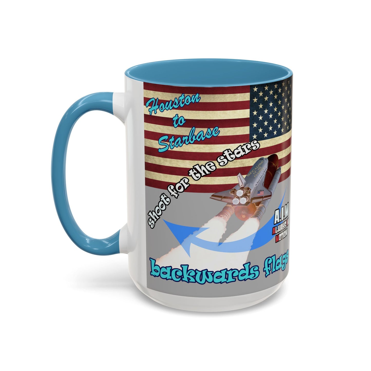 shoot for the stars - Accent Mug (light grey)