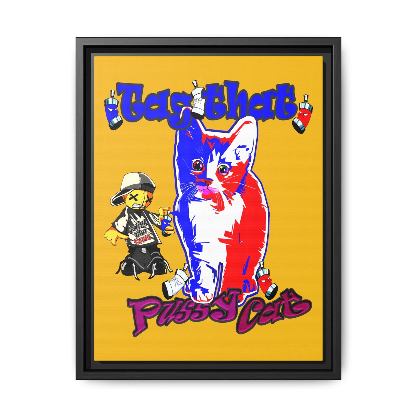 tag that - framed canvas art (yellow)