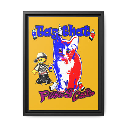 tag that - framed canvas art (yellow)