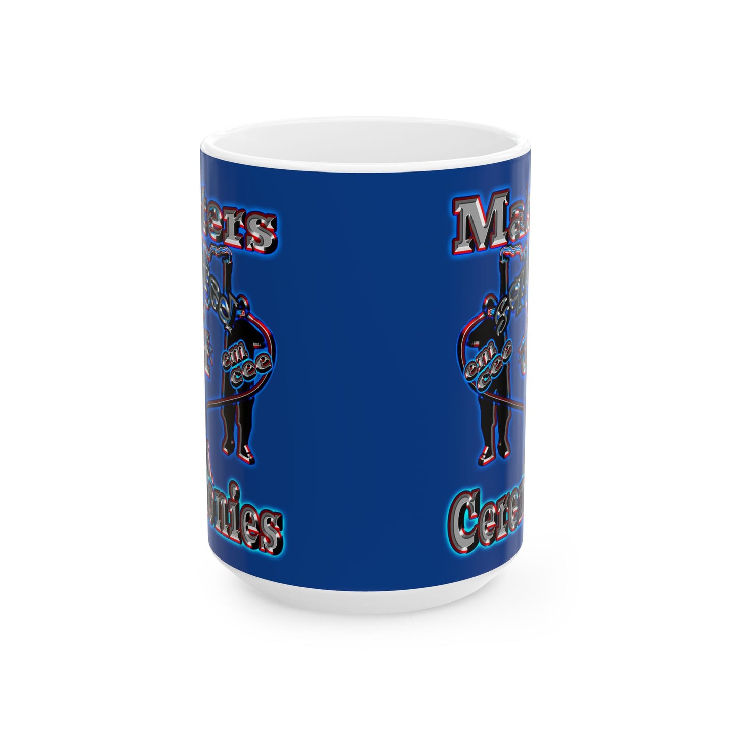 em cee squared - White Mug (dark blue)
