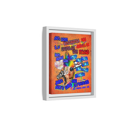 drop the beat - framed canvas art (burnt orange)