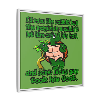 turtle race - framed canvas art (green)