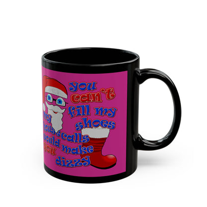 santa's shoes - Black Mug (pink)