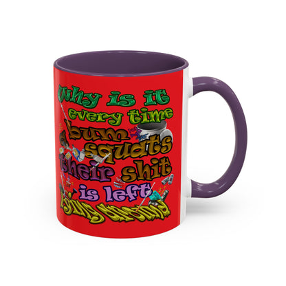 the bum's shit - Accent Mug (red)