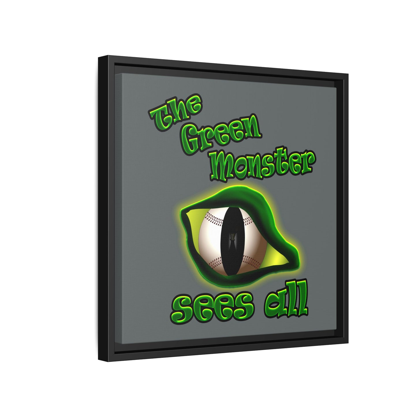 green monster - framed canvas art (dark grey)