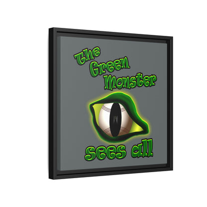 green monster - framed canvas art (dark grey)