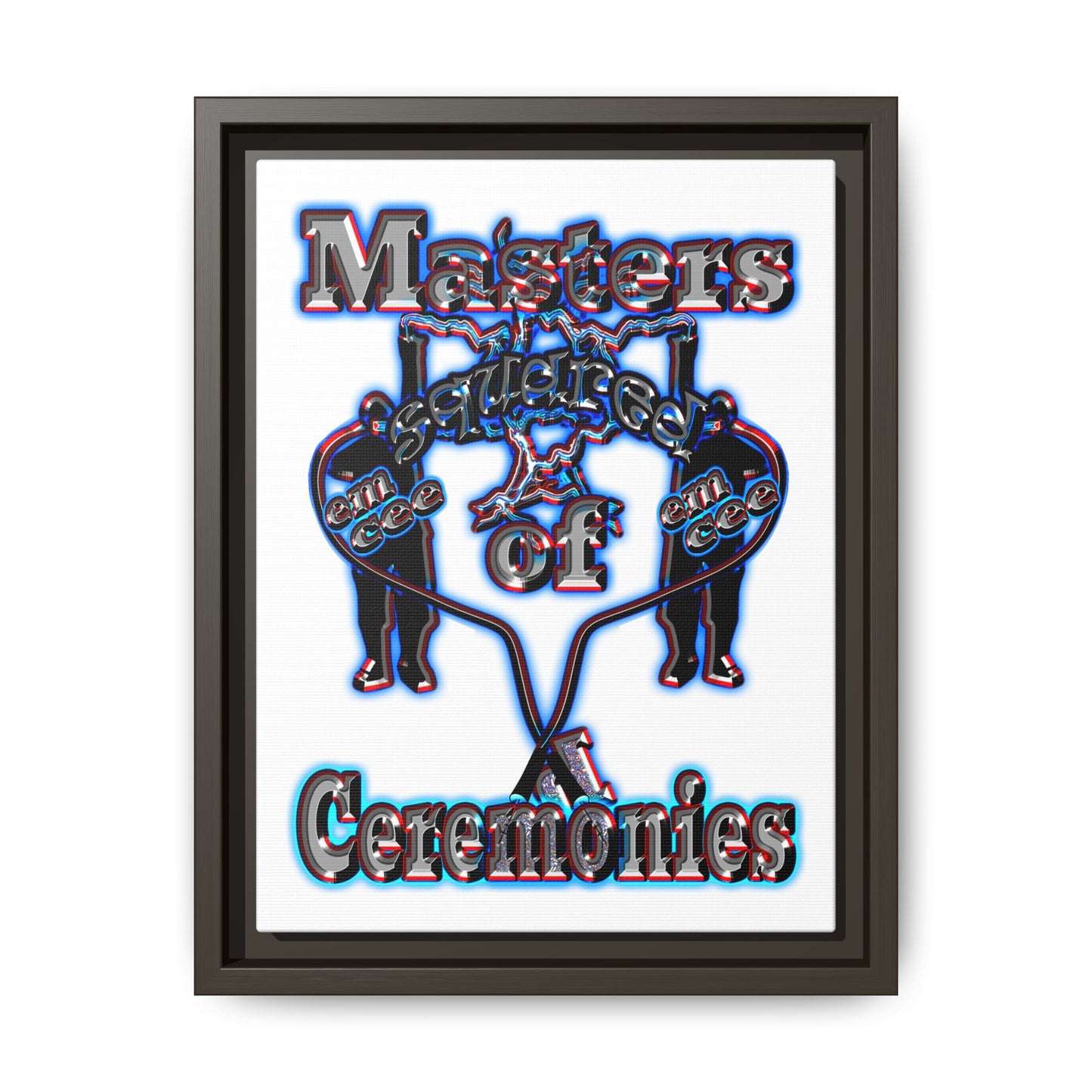em cee squared - framed canvas art (white)