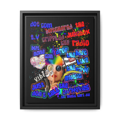 drop the beat - framed canvas art (black)