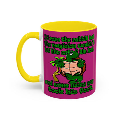 turtle race - Accent Mug (pink)