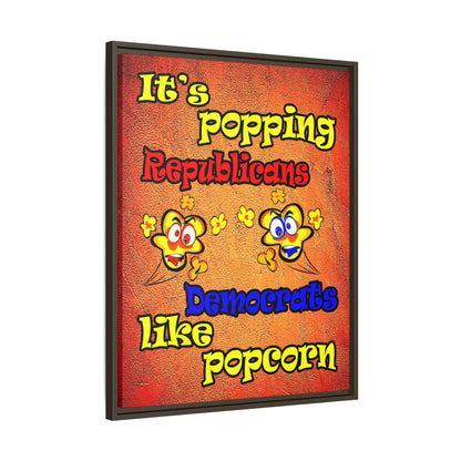 popping like popcorn - framed canvas art (burnt orange)