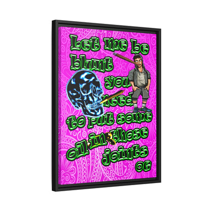 og - framed canvas art (pink swirl)