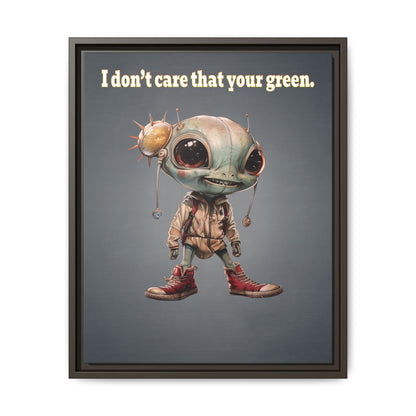 I don't care that your green - framed canvas art (grey-light grey)
