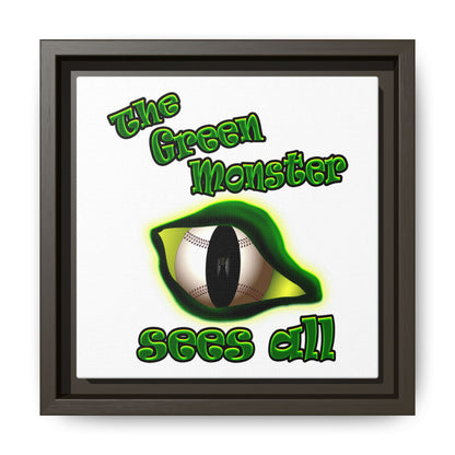 green monster - framed canvas art (white)
