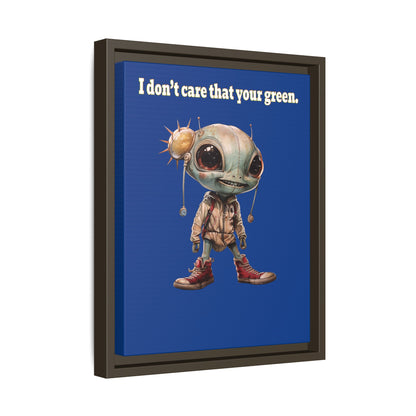 I don't care that your green - framed canvas art (dark blue)