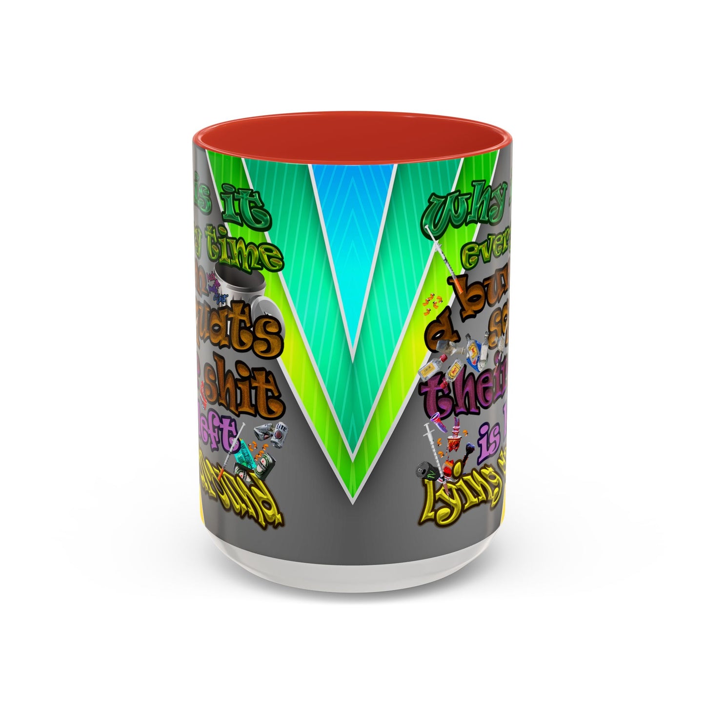 the bum's shit - Accent Mug (rainbow split)