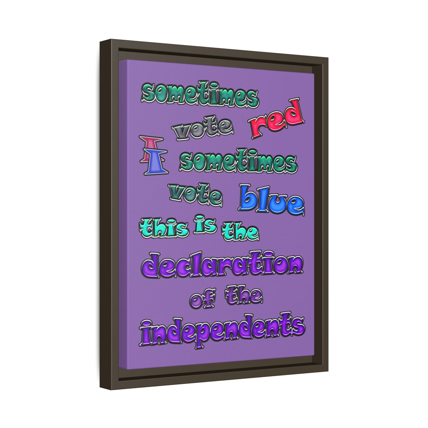 declaration of the independents - framed canvas art (light purple)