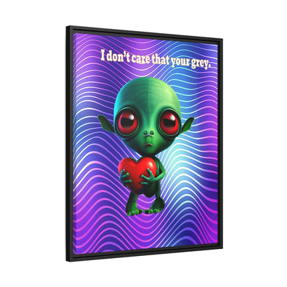 I don't care that your grey - framed canvas art (purple wave)