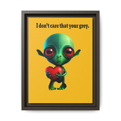 I don't care that your grey - framed canvas art (yellow)