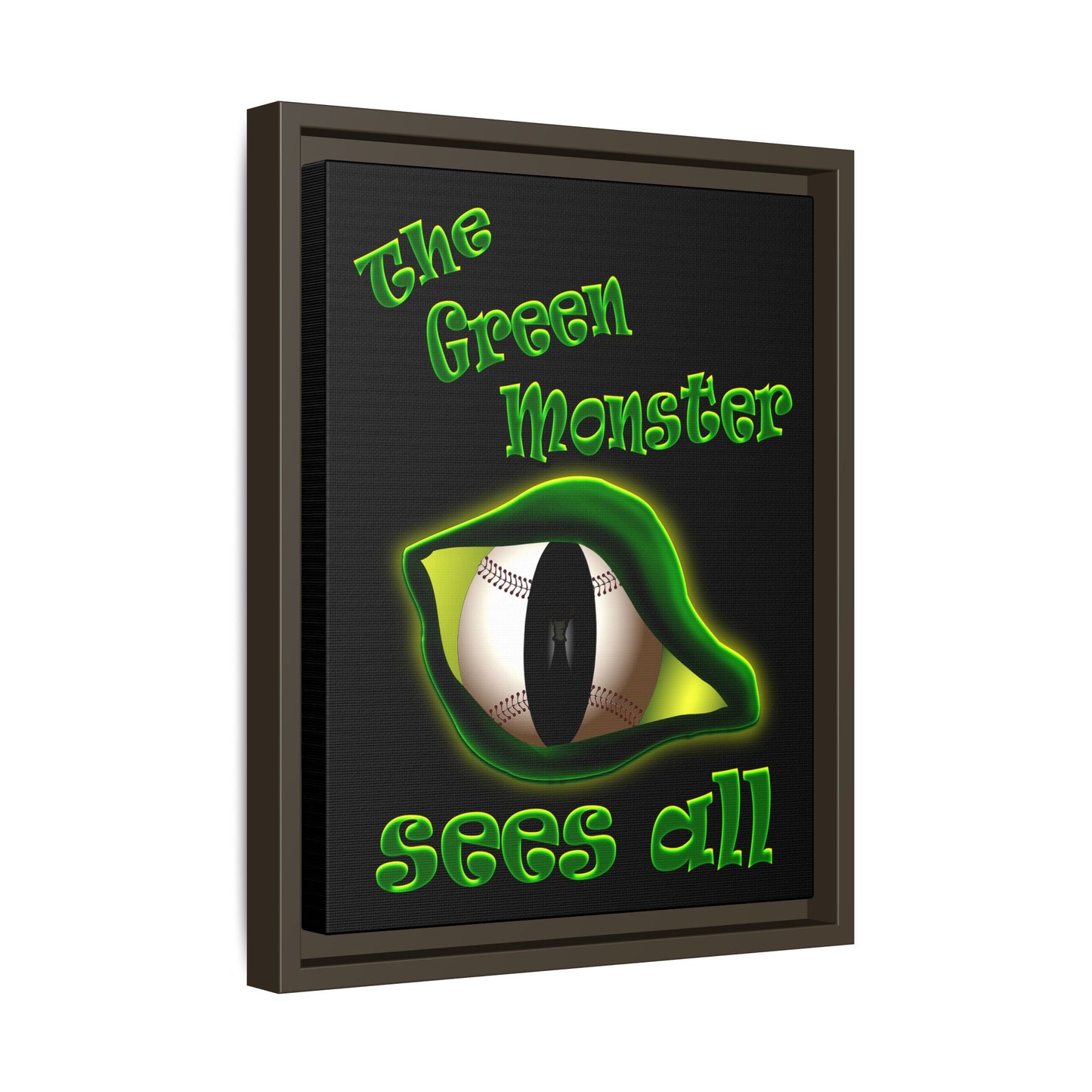green monster - framed canvas art (black)