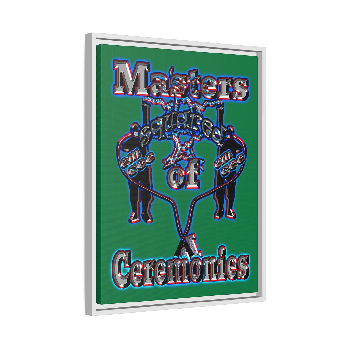 em cee squared - framed canvas art (dark green)