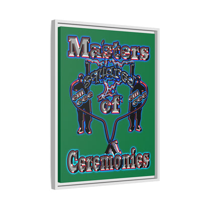 em cee squared - framed canvas art (dark green)