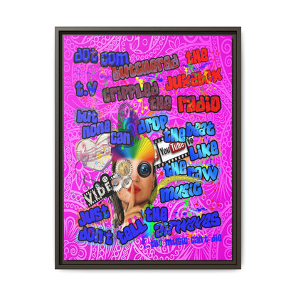 drop the beat - framed canvas art (pink swirl)