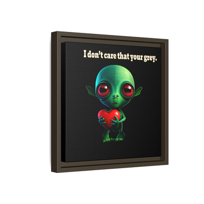 I don't care that your grey - framed canvas art (black)