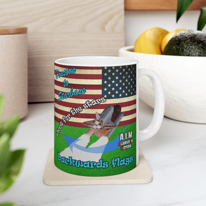 shoot for the stars - White Mug (green turf)