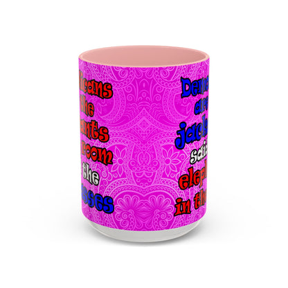 donkeys and elephants - Accent Mug (pink swirl)