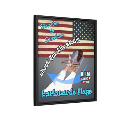 shoot for the stars - framed canvas art (grey-light grey)
