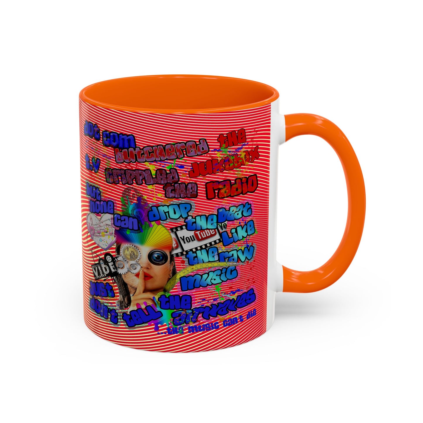drop the beat - Accent Mug (yellow-orange wave)