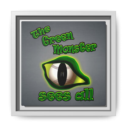 green monster - framed canvas art (grey-light grey)