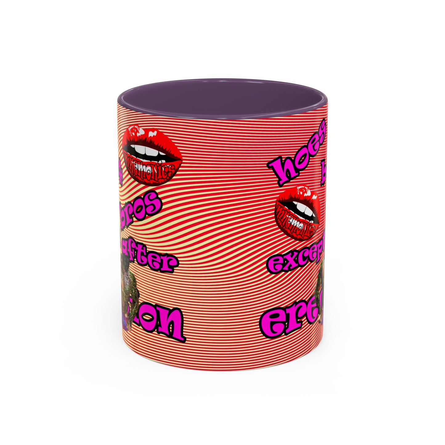 hoes b4 bros - Accent Mug (yellow-orange wave)