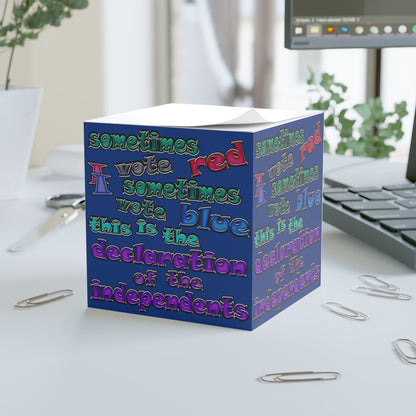 declaration of the independents - note cube (dark blue)