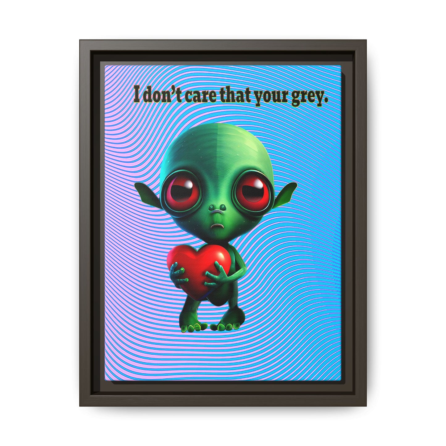 I don't care that your grey - framed canvas art (light blue-purple wave)